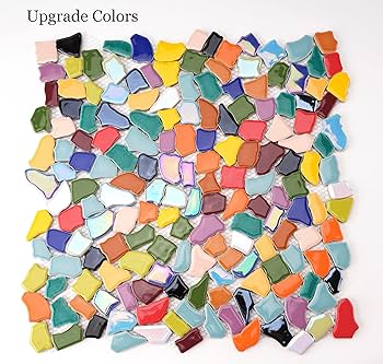 Lanyani Vibrant Broken Ceramic Tiles for Crafts Mosaics